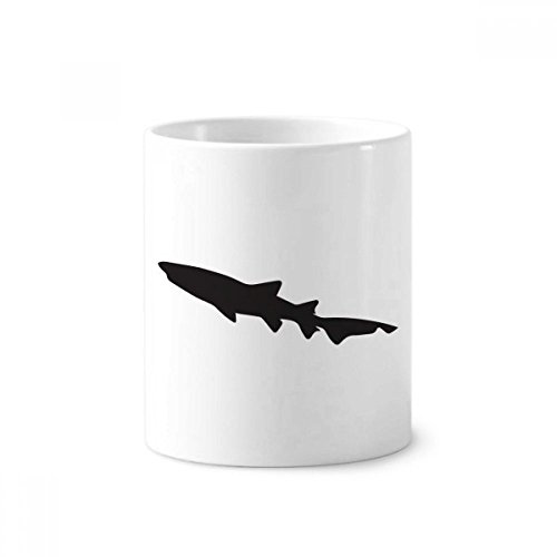 Porte-brosse à dents en céramique requin noir pour éliminer le désordre sur le lavabo