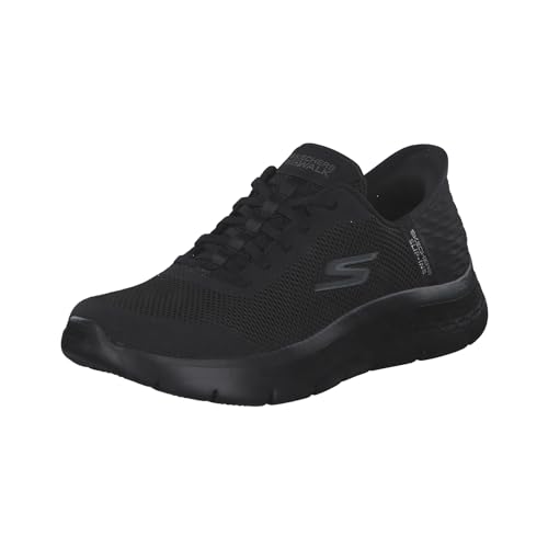 Skechers Damen Go Walk Flex Grand Entry Sneakers, Schwarzer Textilrand, 40 EU