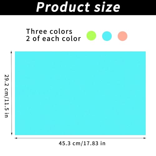 6 Pack Fridge Shelf Liners, Washable Waterproof Refrigerator Mats for Glass Shelves, Non‑Slip Drawer Cabinet Cupboard Covers, Cut‑to‑Fit, Reusable, 3 Colors (Pink/Green/Blue), Anti‑Spill Liner Pads #2