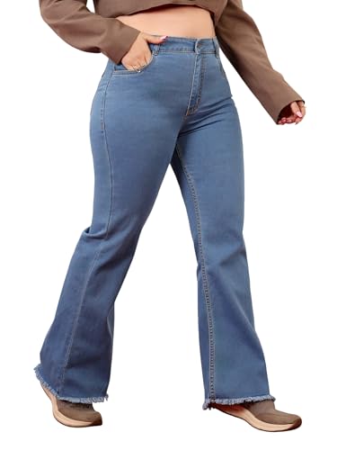 Image of Miss Chase A+ Women's Wide-Leg High Rise Regular Length Stretchable Denim Jeans