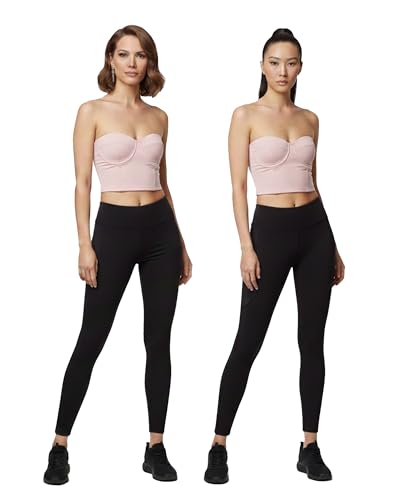 Leggings negros opacos de algodón en pack de 2 unidades talla grande 54-56 para mujer