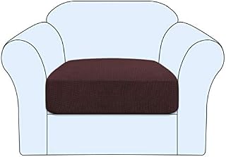 Stretch Cushion Cover Sofa Cushion Covers 2 Seaters Furniture Protector Loveseat Sofa Covers Washable Sofa Cushion Cover Sets Flexibility with Elastic Bottom (2-Piece Loveseat Cushion,Sand)