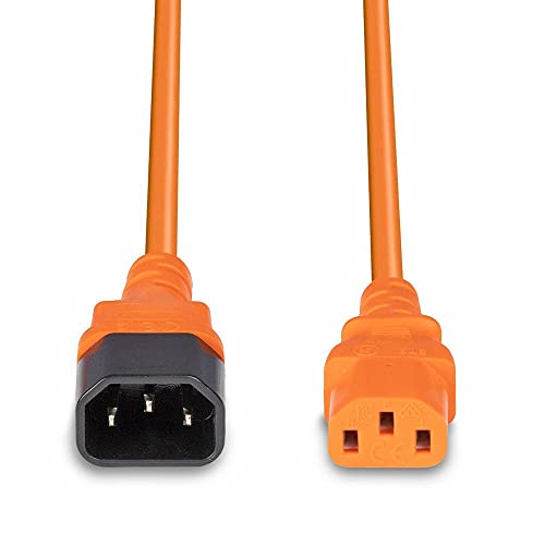 Lindy 0.5m IEC Extension Cable. Orange - 4