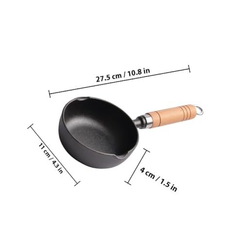 Mini casserole en fer de 11 cm avec son manche en bois - 3