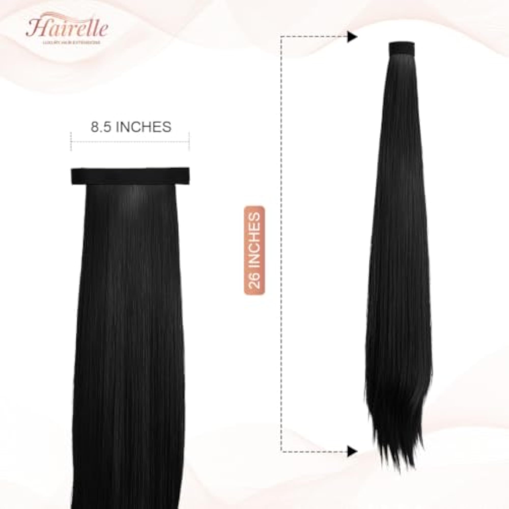 Black Straight Synthetic Ponytail Extension