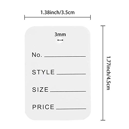 900 Pcs Price Tags, Clothes Size Tags Coupon Tags Making Tag White Store Tags Clothing Tags, 1.77 X 1.38 Inches #TOP1