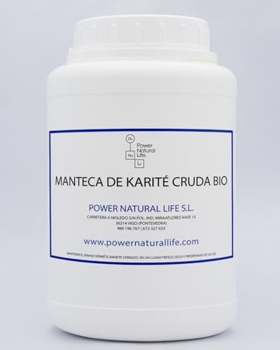 Manteca de Karité Cruda Eco Power Natural Life | 100% Orgánica, sin Refinar | Sin Aditivos, Conservantes, ni Añadidos | Envase de 1 kg | Origen Ghana