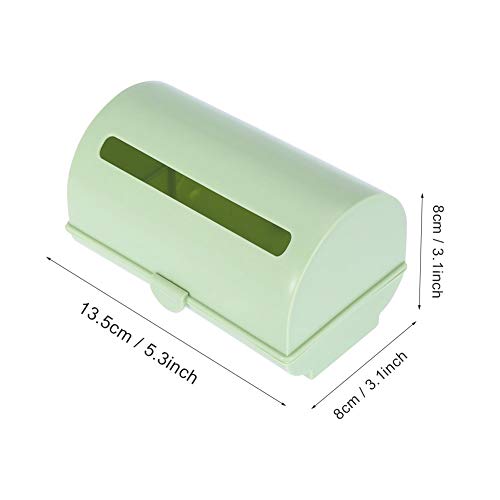 Image of Qiilu Trash Bag Storage Box Back Adhesive Wall Mount Trash Garbage Plastic Bag Storage Box Organizer Blue (Green)