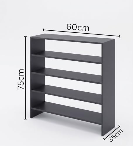 Image of Spyder Craft Engineering Wood Open Shelf Shoe Organizer Shoe Cabinet for Home, Shoe Rack with Multiple Shelves, Space Saving Shoe Rack for Entryway, Living Room & Bedroom, Black, DIY Assembly