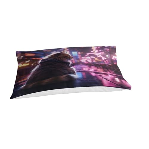 Parure de lit chat 3D IOFEER en microfibre ultra douce lavable en machine