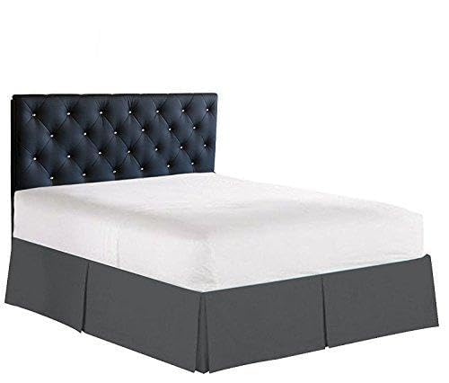 Elegance Linen Luxury 1500 Thread Count Wrinkle & Fade Resistant Egyptian Quality Bed Skirt/Dust Ruffle - Pleated Tailored 14inch Drop, California King, Grey