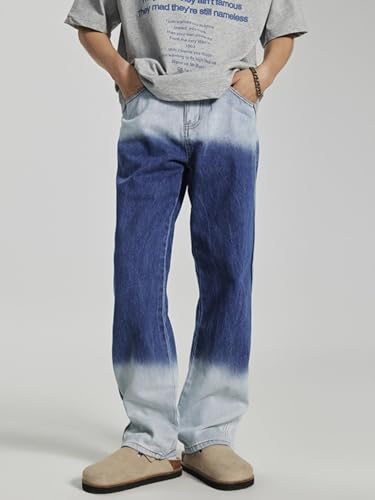 Jeans Pants Trouser Denim Retro Trendy Heavy Wash Gradient Versatile Loose Straight2