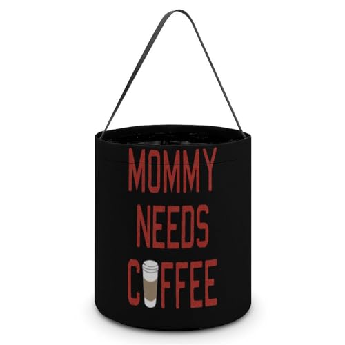 Mom Need Coffee Cute Easter Basket Bags Eggs Bucket Candy Tote Decorations Gifts Party Storage Bag