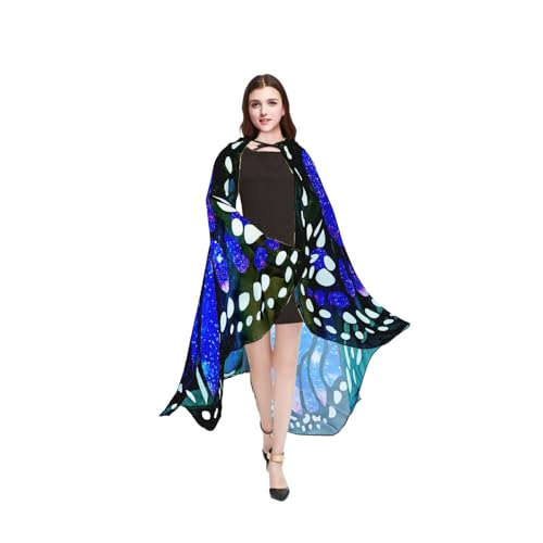 Sunlisky QYU-PF Halloween Costumes For Women Adult Butterfly Costumes Wing Cape Shawl 3Pcs (Starry Night Blue) thumb #6