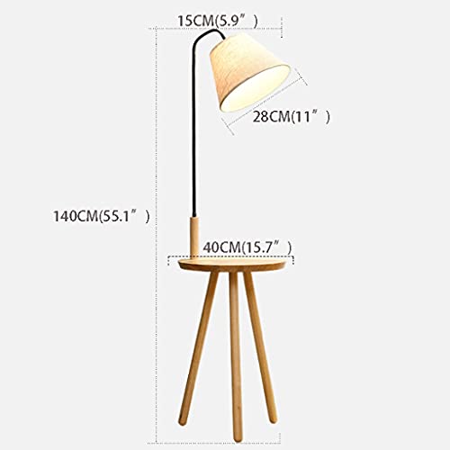 Lámpara de pie con estante de madera maciza para optimizar espacio en tu estudio 3