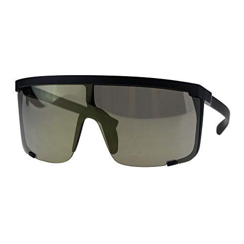 PASTL Super Oversized Goggle Sunglasses Unisex Fashion Square Black, Brown Mirror Lens2