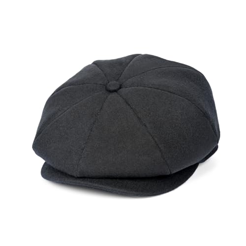 jerague Wool Newsboy Cap for Men Women - Classic Vintage Gatsby Lvy Cabbie Hat Flat Beret Cap Adjustable Size