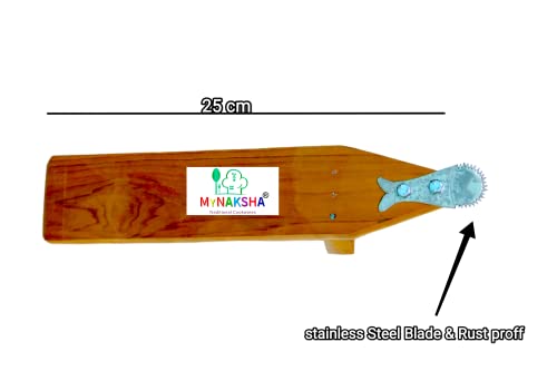 Handcrafted Movable Coconut Scraper | Grater | Chopper | Peeler | Thengathuruvi |Stainless Steel Blade Chirava for Kitchen -Perfect for Every House (Yellow) 500g (Floor Type)
