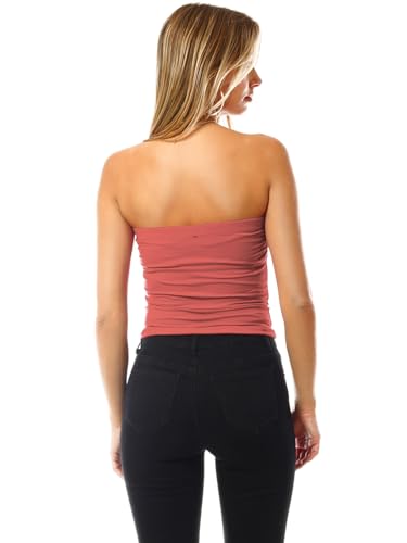 Image of MixMatchy Women's 3 Pack Tube Top Built-in Bra Strapless Ruched Bandeau
