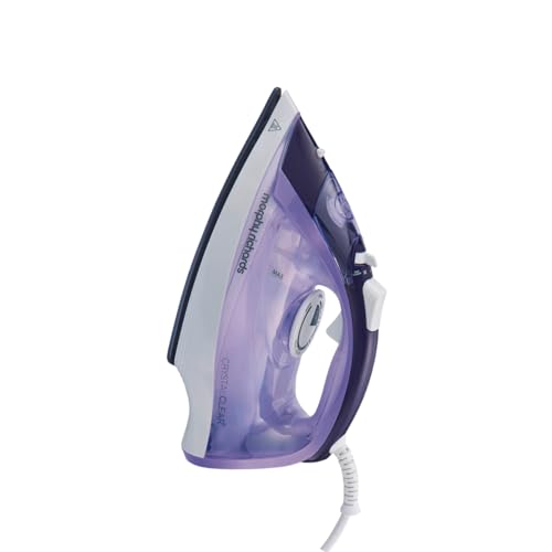 Morphy Richards Crystal Clear Steam Iron, Ceramic Non-stick Soleplate, 115g Steam Boost, 40g Steam Output, Anti Drip, Anti Scale, 350ml Water Tank, Self-Clean, 2.5m Cord, 2400W, Purple, 300301