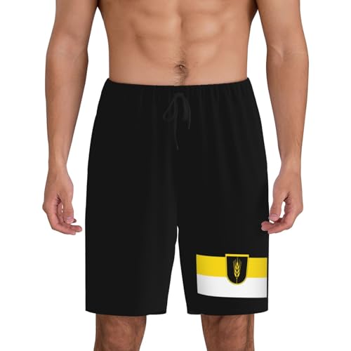 Flag Of Volga Germans Pajama Shorts for Men, Men's Pajama Bottoms, Sleepwear for Summer