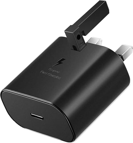 Fast Charger 25W USB C Plug Compatible with Samsung Galaxy S25 Ultra/S24/S23/S22/S21,Also compatible for iPhone 17 16 15 14 13 12 11 Pro Max XS XR 8 7 6 Plus 5, iPad, Travel Adapter, Black