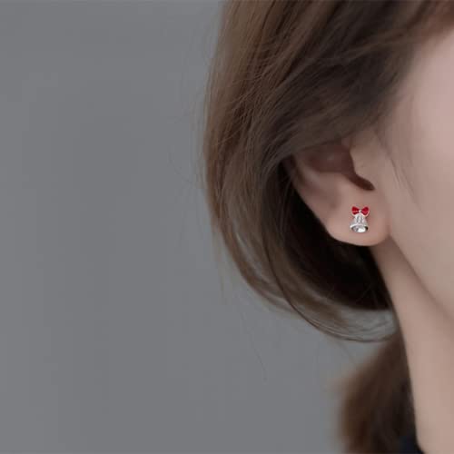 Boucles d'oreilles élan en argent 925 clochette de Noël pour femme