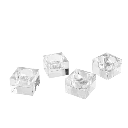 BDG Candle Holders Set of 4, Crystal Glass Tealight Holders