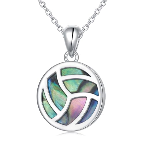 Volleyball Necklace 925 Sterling Silver Volleyball Pendant Necklaces I Love Volleyball Jewelry Gifts for Women Player