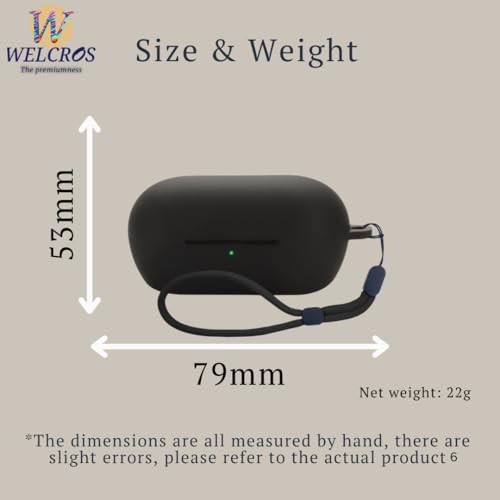 Image of WELCROS Soft Silicone Case Cover for Sony WF-C710N | C710NSA with Lanyard (Black)