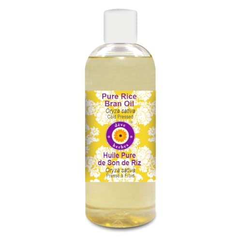 Deve Herbes Pure Rice Bran Oil (Oryza Sativa) Cold Pressed 200ml (6.76 oz)