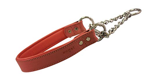 Angel Rio, Genuine Leather, Pink Martingale Padded Dog Collar, 22" X 1" (28.5" Fully Extended), 100% Argentinean Cowhide & Stainless Steel. Humane & Trainer Recommended Alternative To Prong & Choke Collars. See Martingale Size Chart For A Perfect Fit #TOP4