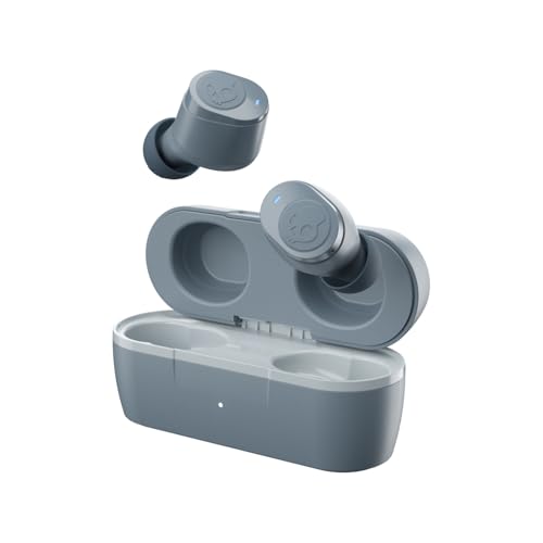 Image of Skullcandy Jib True Wireless Earbuds with 22 Hours Total Battery, IPX4 Sweat and Water Resistant, Use Either Bud Solo, Dual Microphones, Noise-Isolating Fit,Call, Track and Volume Control (Chill Grey)