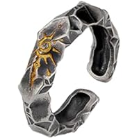 Auriselle Anillo de los Hombres Ajustable Sol de Oro Runas