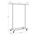 SONGMICS Clothes Rack on Wheels, Heavy Duty Garment Rack with Extendable Hanging Rail, Holds up to 200 lb, Collapsible Clothing Rack UHSR13S