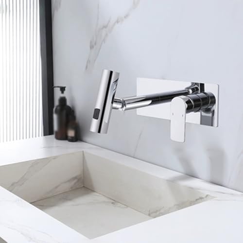 Mitigeur de lavabo mural en laiton de style minimaliste gris