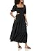 The Drop Women's Anaya Square Neck Cut-out Tiered Maxi Dress, Black, XL