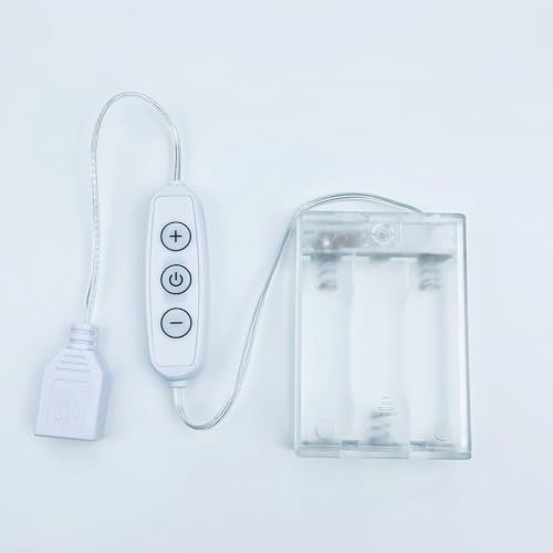 Image of Battery Pack for 5V Neon Signs with Dimmer, Portable Power Supply with Adjustable Brightness to Extend Battery Life, Convert Plug-in to Battery-Operated