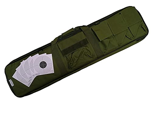 Custodia Porta Fucile o Carabina grande e comoda molto robusta con imbottitura interna per evitare che il vostro fucile si possa danneggiare durante il trasporto, dispone internamente di 2 fermi a strappo che consente di fissare il fucile senza farlo muove all’interno della sacca.