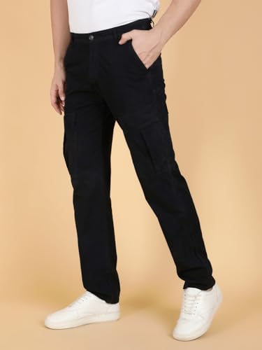 Image of KOTTY Men's Streetwear Style Utility Cargo Pants with Drawstring Waist and Flap Pockets