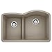BLANCO, Truffle 441608 DIAMOND SILGRANIT 40/60 Double Bowl Undermount Kitchen Sink with Low Divide, 32" X 21"