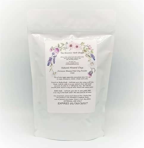Moroccan Rhassoul Red Clay 16oz | 1lb |Silken Very Fine Powder | Bulk spa masks wraps shampoo hair sponges | The Bloomin Herb Shoppe | Pure no additives | Dissolves easily EXTERNAL USE ONLY