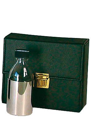 Juego de tres crismeras de cristal con refuerzo metálico 125 cc.