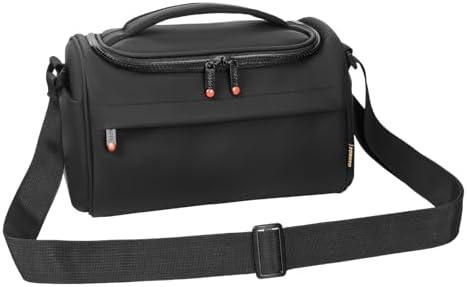 FOSOTO Fototasche für Spiegelreflexkameras, Kamera Tasche, DSLR/SLR Kameratasche Schultertasche mit 1-2 Objektiven, wasserdichte PU-Leder-Kameratasche für Fotografie Kompatibel mit