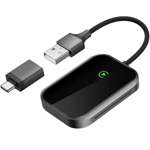 Wireless CarPlay Adapter for iPhone, Apple CarPlay Wireless Adapter USB-C, Bluetooth Connection, Auto-Switch for Multiple iPhones, Fast & Stable, iOS 10+