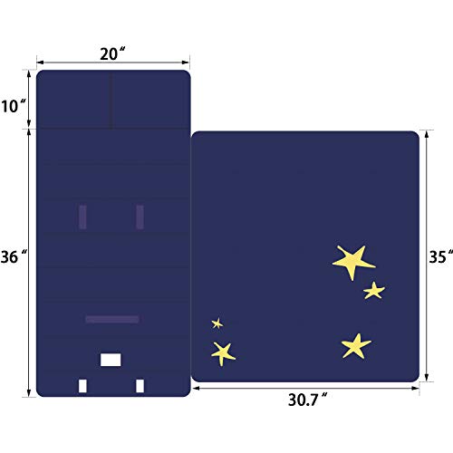 TILLYOU Toddler Nap Mat with Pillow for Boys Girls, Moon Sky Theme, Soft Warm Kids Sleeping Bag Sack for Daycare, Preschool and Kindergarten, Ages 2-4 Years, Navy - Thumbnail 4
