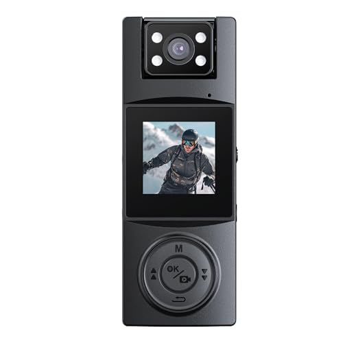 BOBLOV A23Pro Body Camera with 180°Rotatable Lens, 2K/48MP Small Body Camera, Night Vision, 2200mAh for Long 7 Hours Recording, with a Car Mount for Cycling&1/4 Screw Hole (128GB)