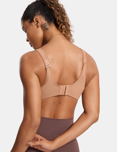 Image of SYROKAN Women's High Impact Underwire Sports Bra High Support Large Bust Padded Adjustable Straps Running Bra