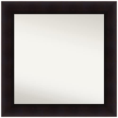 Amanti Art Brown Wall & Bathroom Mirror for Over Sink, 28x28 Small Mirror