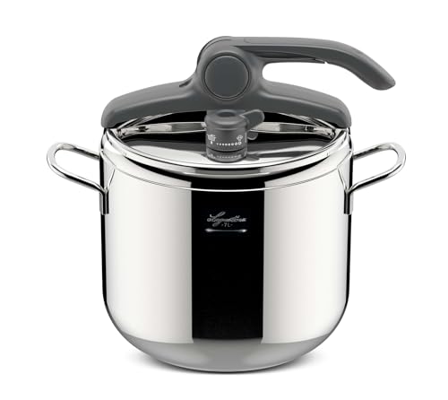 Lagostina Irradial Control Pentola A Pressione 7 L In Acciaio Inox 18/10 Ã˜ 22 Cm, Pentola Induzione E Gas, Coperchio Con Apertura Facilitata, Fondo Irradial Plus Triplo Strato
